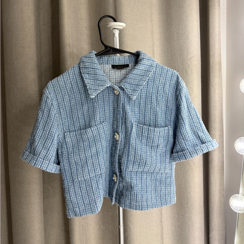 2 piece -House of Harlow 1960 Cotton Denim Boucle SET size small